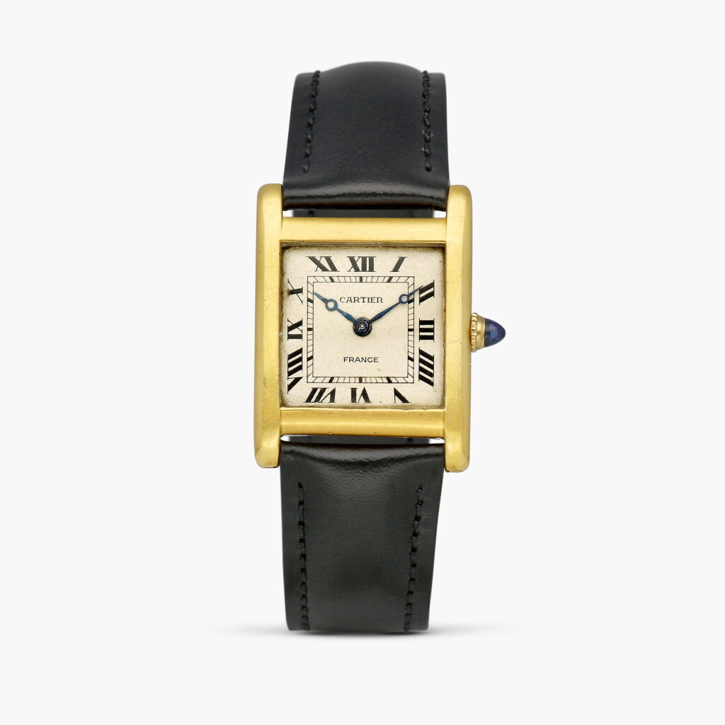 View full screen - View 1 of Lot 2379. Tank Normale | An early yellow gold rectangular wristwatch, Circa 1920 .