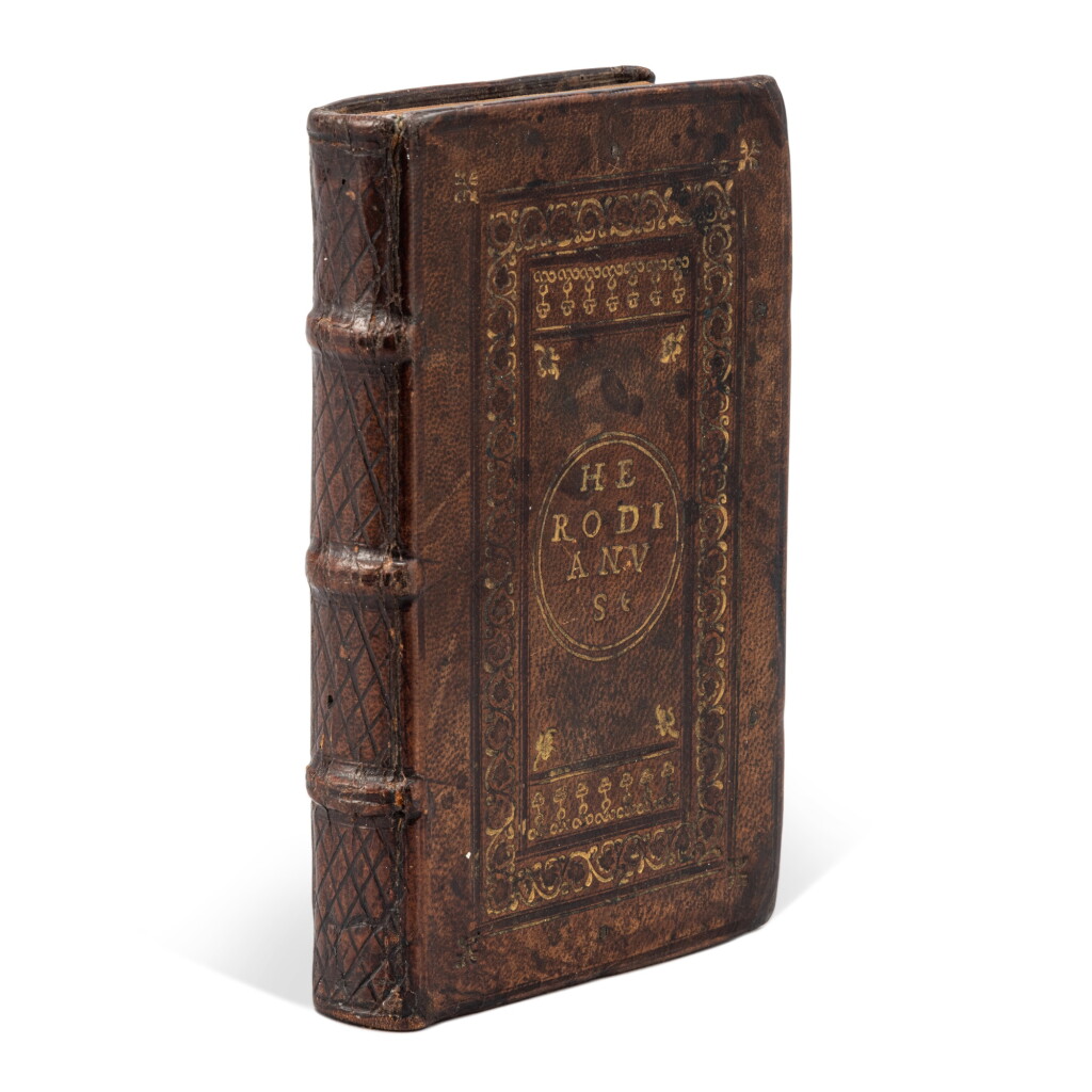 View full screen - View 1 of Lot 766. Herodianus Syrus, Herodiani Historiarum, Venice, Heirs of Aldo & Torresano, 1524, Italian brown goatskin.