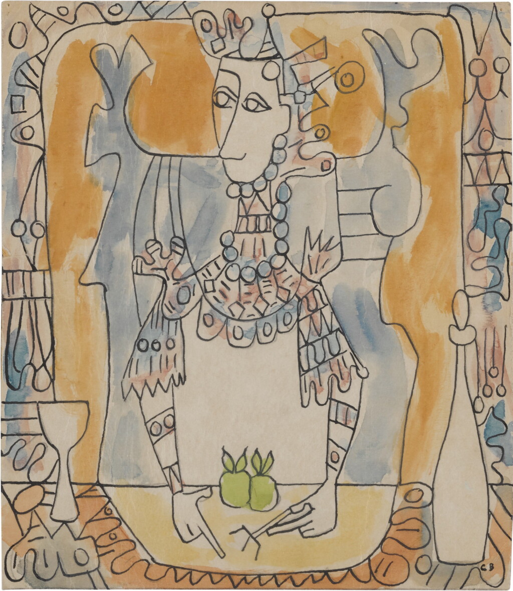 View full screen - View 1 of Lot 93. Figura con manzanas.