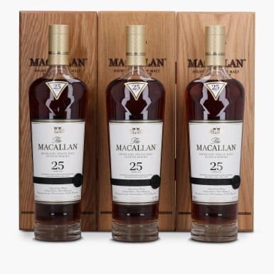 View full screen - View 1 of Lot 2014. The Macallan 25 Year Old Sherry Oak 43.0 abv NV (3 Bottles 70cl).