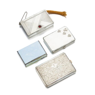 View full screen - View 1 of Lot 1088. Collection of eight silver cigarette cases, late 19th and early 20th century.