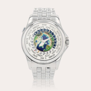 View full screen - View 1 of Lot 377. Reference 5131/1P-001 Montre bracelet en platine à heure universelle | Platinum worldtime wristwatch Vers 2017 | Circa 2017.