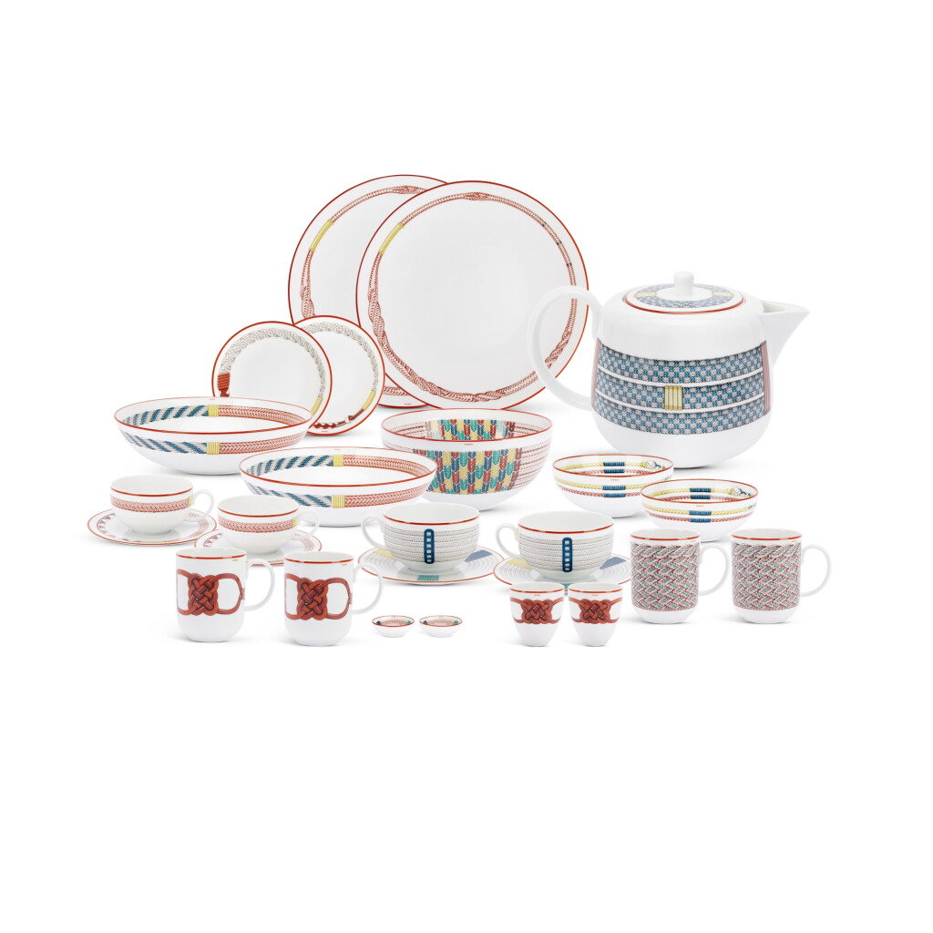 View full screen - View 1 of Lot 686. Set of Twenty Two Tressages Equestres Porcelain Tableware Sets.
