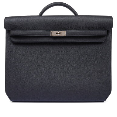 View full screen - View 1 of Lot 118. Black Togo Kelly Dépêches 36 Briefcase Palladium Hardware, 2024.