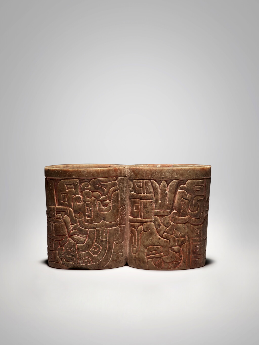 View full screen - View 1 of Lot 9. Chavin Stone Carved Double Beaker, circa 700-400 BC.