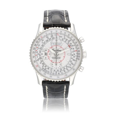 View full screen - View 1 of Lot 68. Datora Montbrillant, reference L21330 Platinum wristwatch with chronograph and calendar functions, Circa 2003.