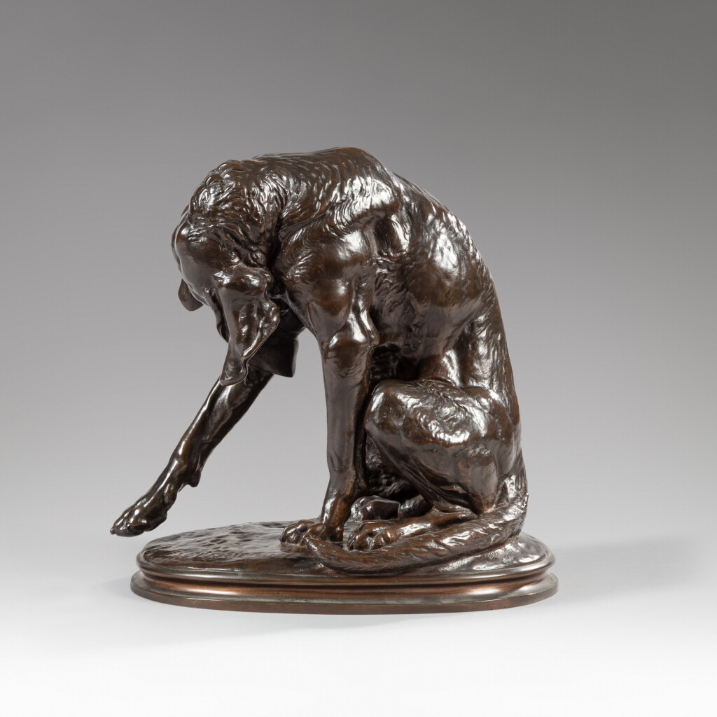View full screen - View 1 of Lot 82. Chien courant blessé | Wounded dog.