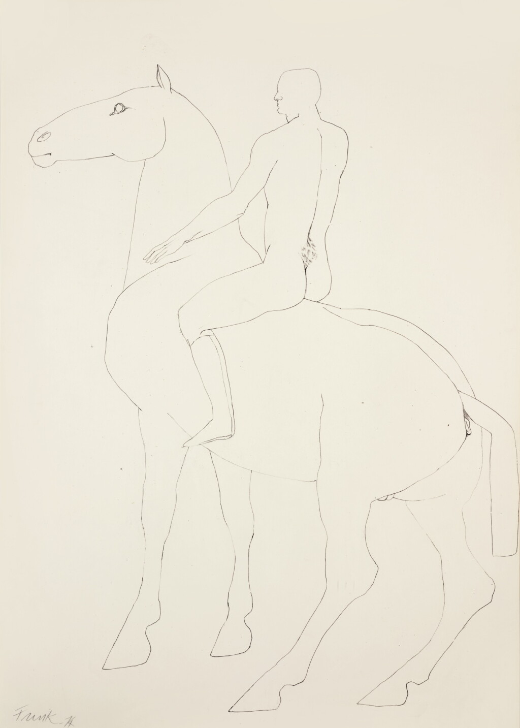 View full screen - View 1 of Lot 153. DAME ELISABETH FRINK, R.A. | HORSE AND RIDER.