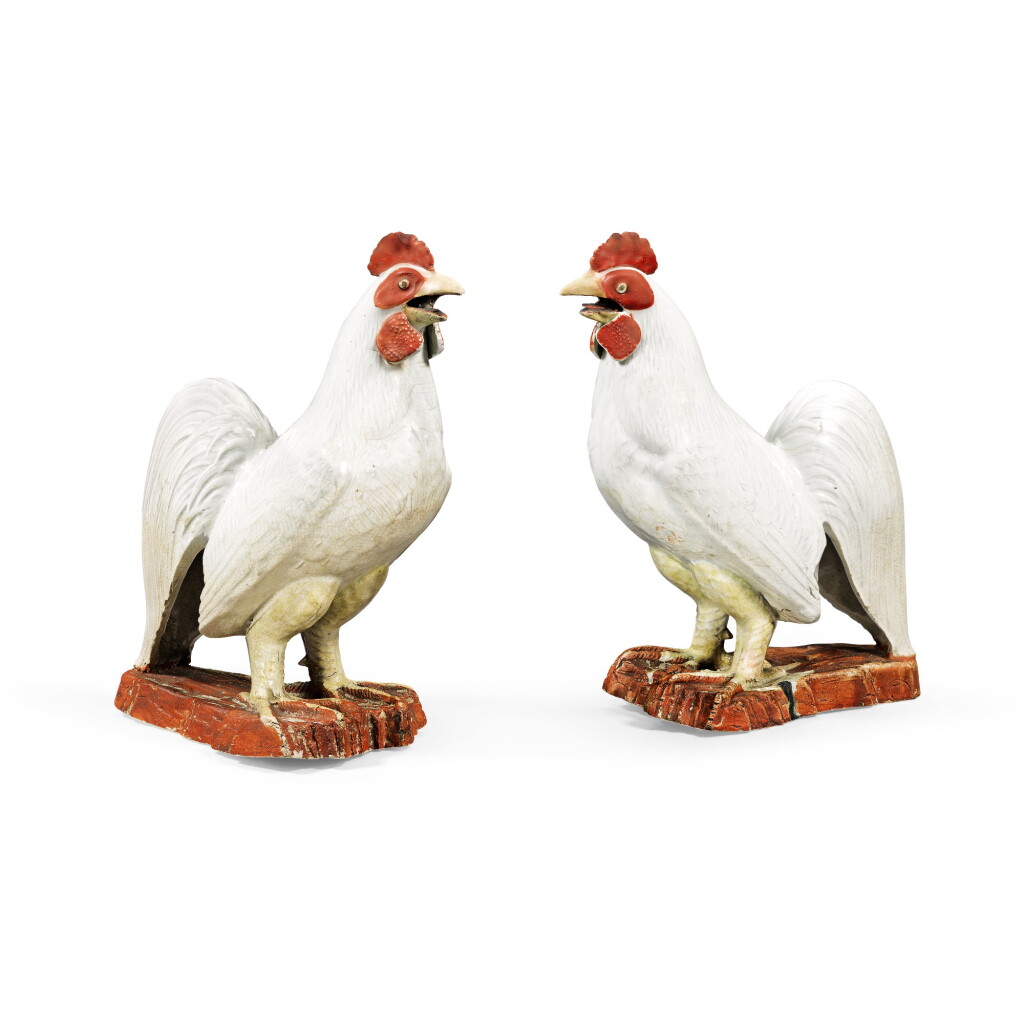 View full screen - View 1 of Lot 54. A PAIR OF ARITA COCKERELS | EDO PERIOD, LATE 17TH CENTURY.