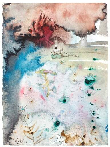 View full screen - View 1 of Lot 70. SALVADOR DALÍ | ARABE JOUANT DE LA GUITARE ET NU FÉMININ.