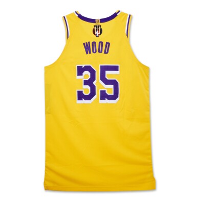 View full screen - View 1 of Lot 52. Christian Wood Los Angeles Lakers 2023-2024 In-Season Tournament Semifinals Game Worn Icon Edition Jersey.
