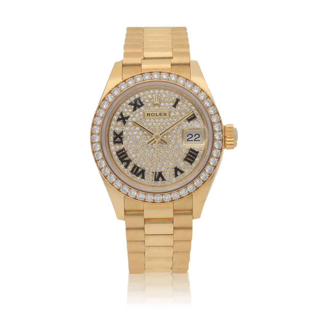 View full screen - View 1 of Lot 14. Datejust, Ref. 279138RBR Yellow gold and diamond-set wristwatch with date and bracelet Circa 2019.