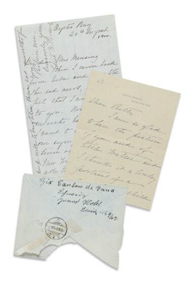 View full screen - View 1 of Lot 64. Roosevelt, Edith Kermit | Edith Roosevelt writes of her husband's campaign for Vice President and of family life in the White House.