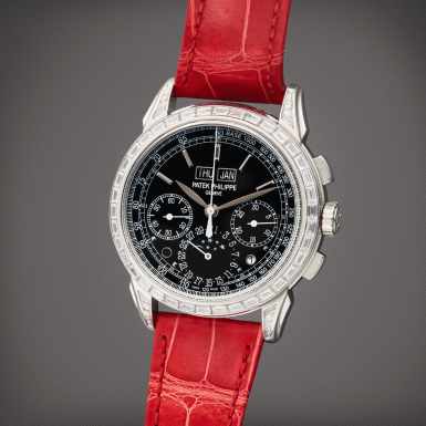 View full screen - View 1 of Lot 7. Reference 5271P | A platinum and diamond-set perpetual calendar chronograph wristwatch with moon phases, Circa 2021.