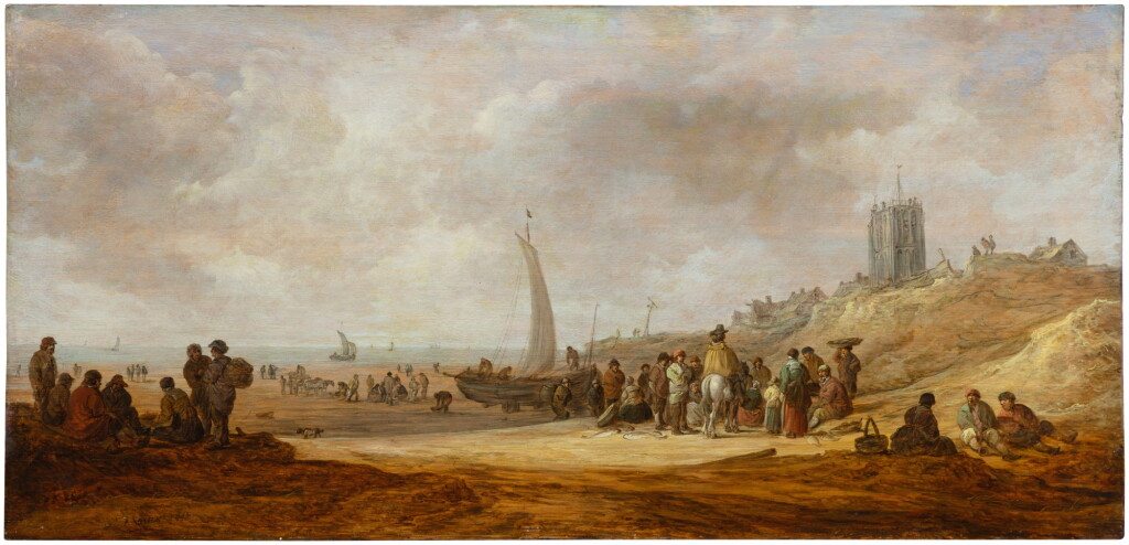 View full screen - View 1 of Lot 16. View of the beach at Egmond-aan-Zee.