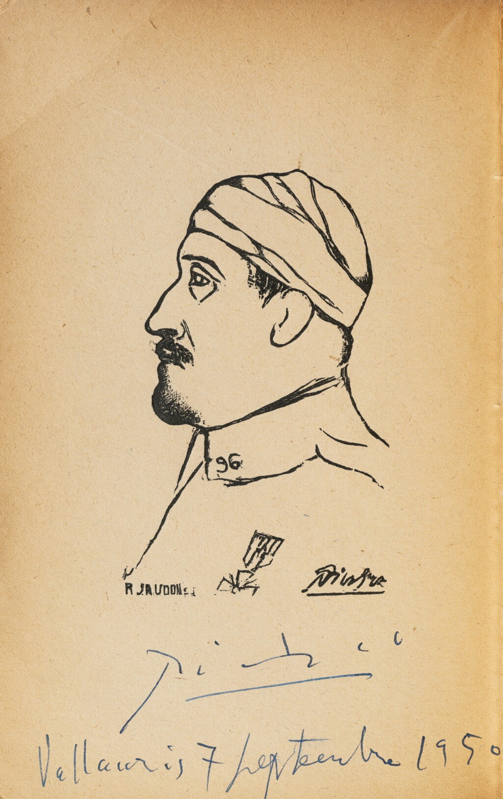 View full screen - View 1 of Lot 200. Calligrammes. 1918. Broché. Portrait frontispice avec signature autographe de Picasso..