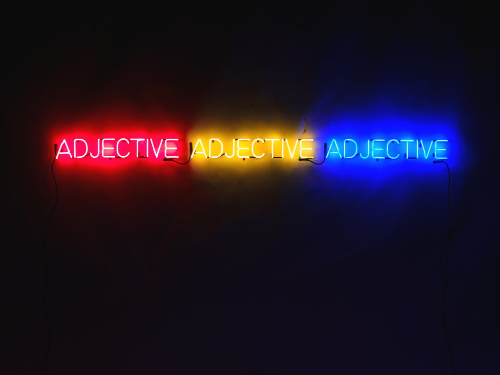 View full screen - View 1 of Lot 37. Three Adjectives (Red, Yellow, Blue).