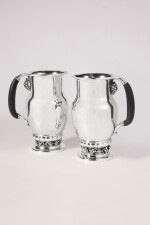 A Pair of Danish Silver Grapevine Pattern Water Pitchers, No. 407A, Georg Jensen Silversmithy, Copenhagen, 1945–1977