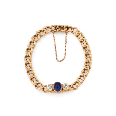 View full screen - View 1 of Lot 1005. A gold, sapphire and diamond bracelet, Friedrich Koechli, St Petersburg, circa 1890.
