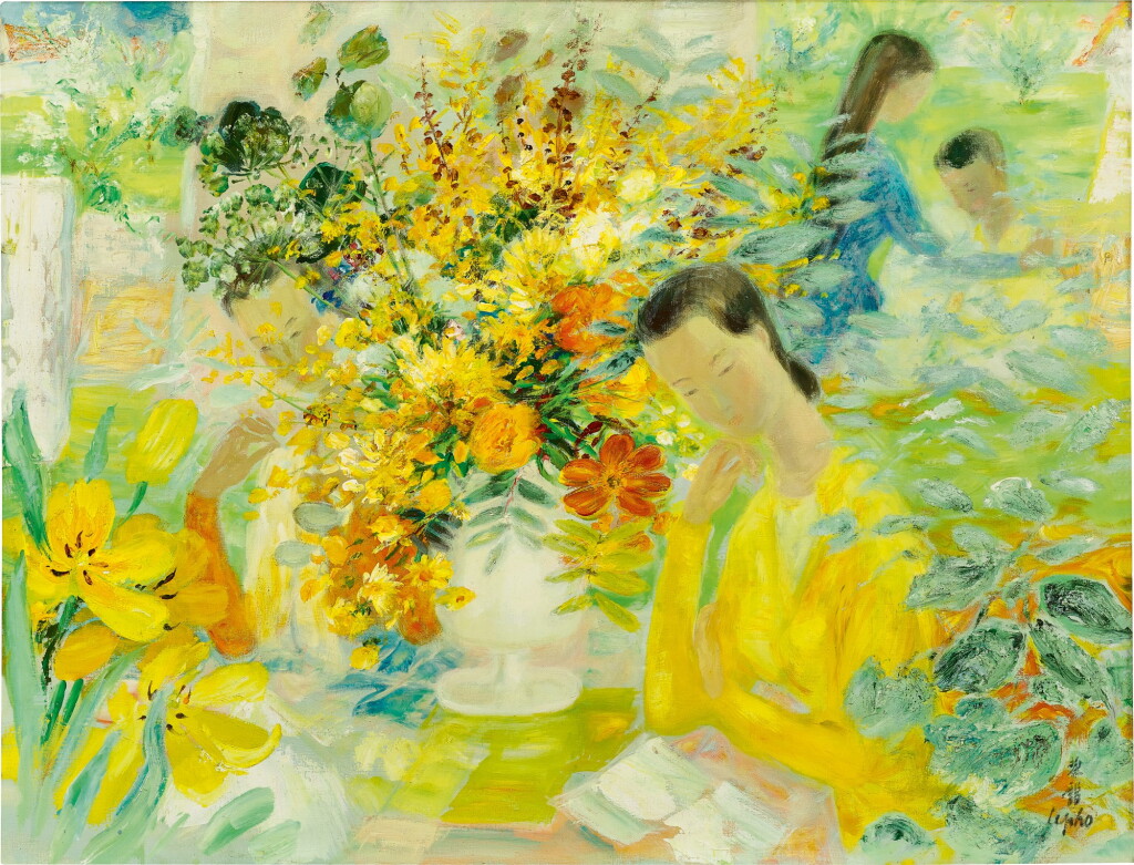 View full screen - View 1 of Lot 715. Le Pho 黎譜 | Composition 花園中的女子.
