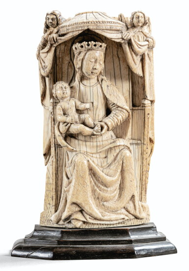 View full screen - View 1 of Lot 48. NORTHERN NETHERLANDS, 15TH CENTURY | VIRGIN AND CHILD SEATED UNDER A CANOPY.