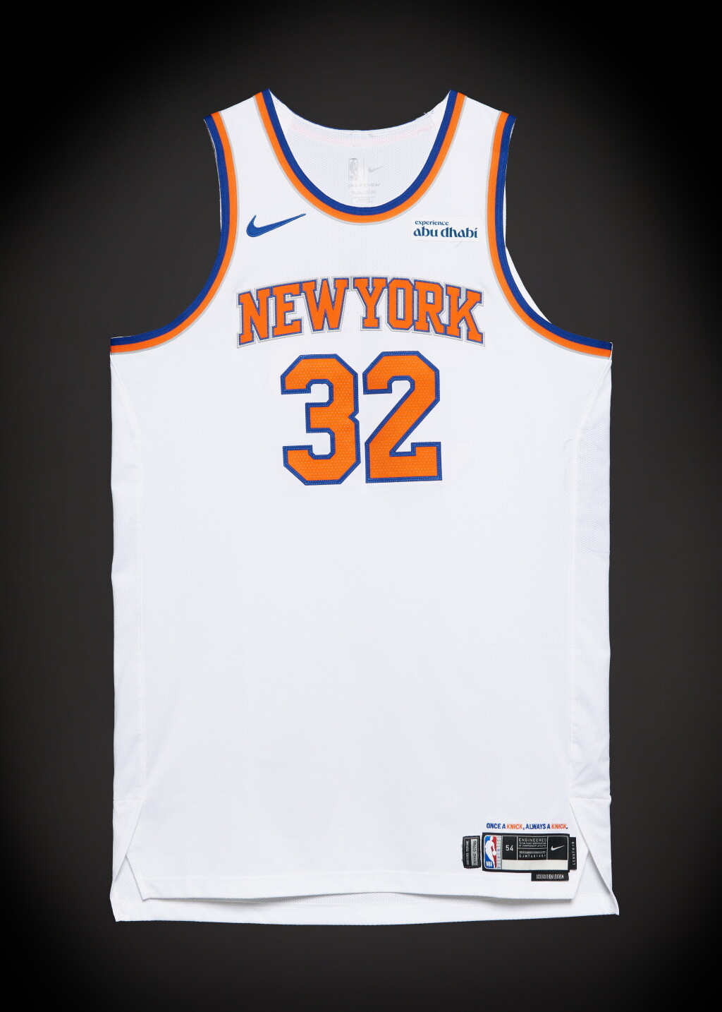 View full screen - View 1 of Lot 12. Karl-Anthony Towns New York Knicks 2026 NBA Playoffs Eastern Conference Round 1 Game Worn Association Edition Jersey | Game 1.