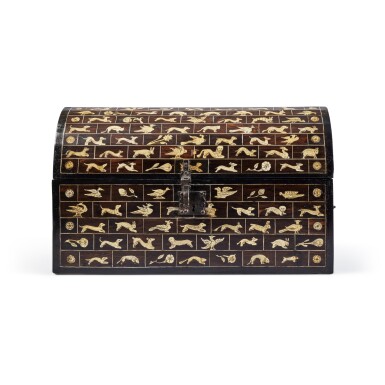 View full screen - View 1 of Lot 103. A South German Ivory-Inlaid Ebony Casket, probably Augsburg, late 16th Century.