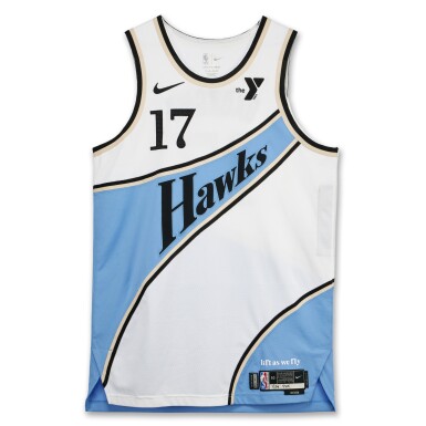 View full screen - View 1 of Lot 106. Onyeka Okongwu Atlanta Hawks 2024-2025 Game Worn City Edition Jersey | Double-Double.