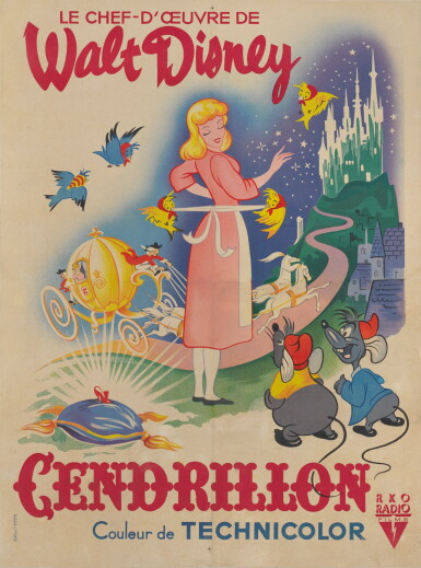 View full screen - View 1 of Lot 1. CINDERELLA / CENDRILLON (1950) POSTER, FRENCH.