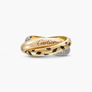 View full screen - View 1 of Lot 1252. Diamond and Black Lacquer 'Trinity Sauvage' Ring | 卡地亞 | 鑽石 配 漆繪 ‘Trinity Sauvage' 戒指.