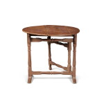 A William and Mary Red Painted Tuckaway Table, New England, Circa 1720