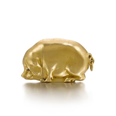 View full screen - View 1 of Lot 42. A charming jewelled gold vesta case, probably French, circa 1925.