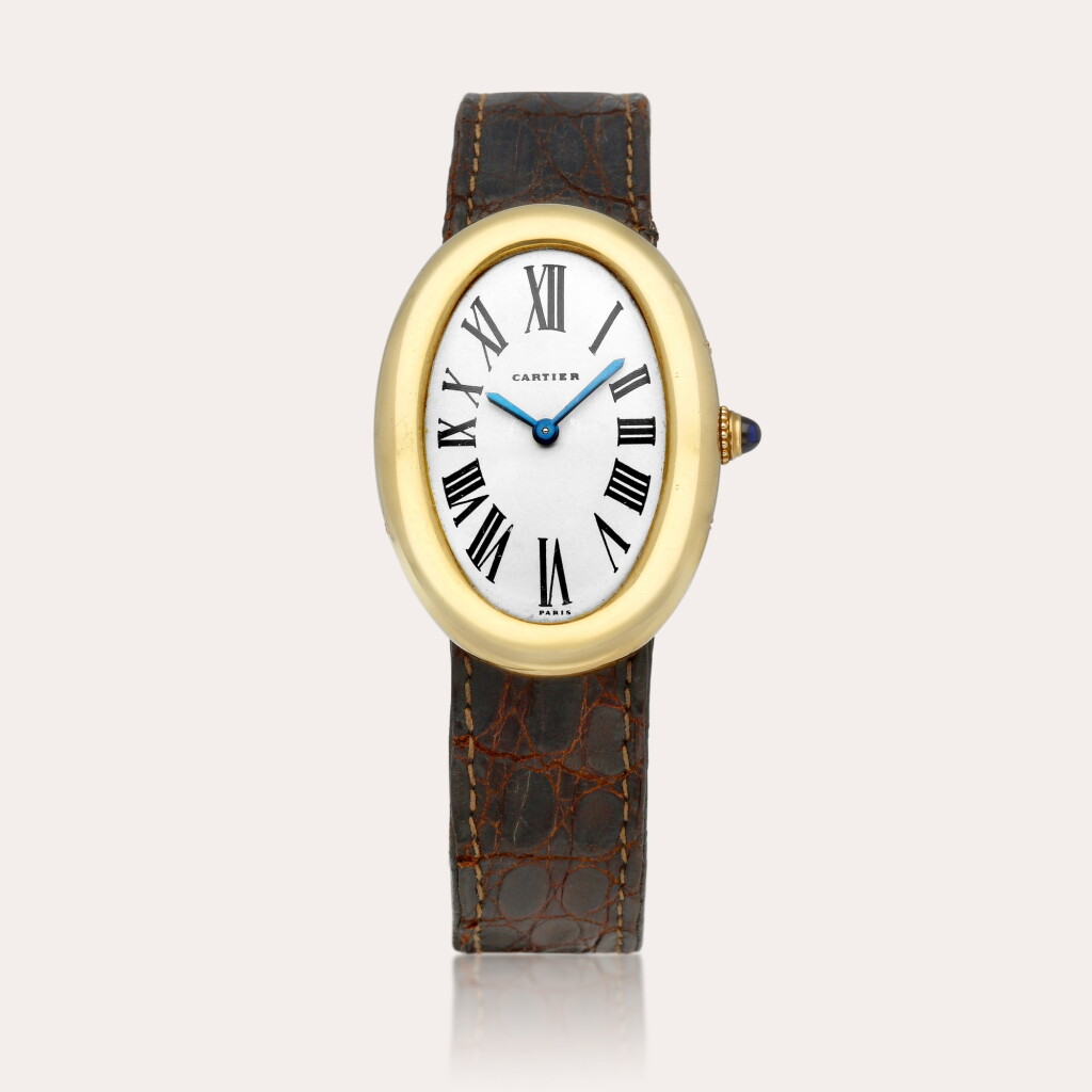 View full screen - View 1 of Lot 2146. Baignoire "Large" | A yellow gold wristwatch, Circa 1960.