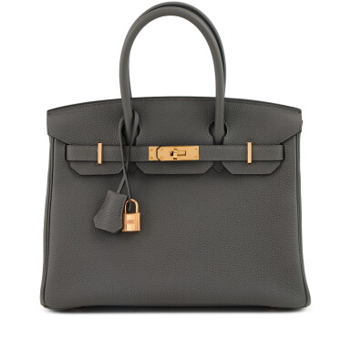 View full screen - View 1 of Lot 76. Gris Meyer Togo Birkin 30 Rose Gold Hardware, 2022.