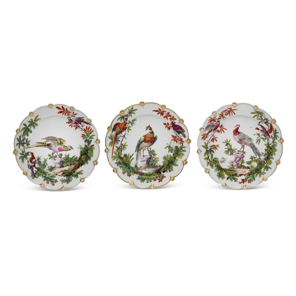 View full screen - View 1 of Lot 51. Three Chelsea plates, circa 1765.