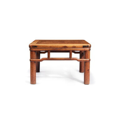 View full screen - View 1 of Lot 1199. A 'huanghuali' square low table (Fangzhuo), Qing dynasty, 18th / 19th century | 清十八 / 十九世紀 黃花梨羅鍋棖方桌.