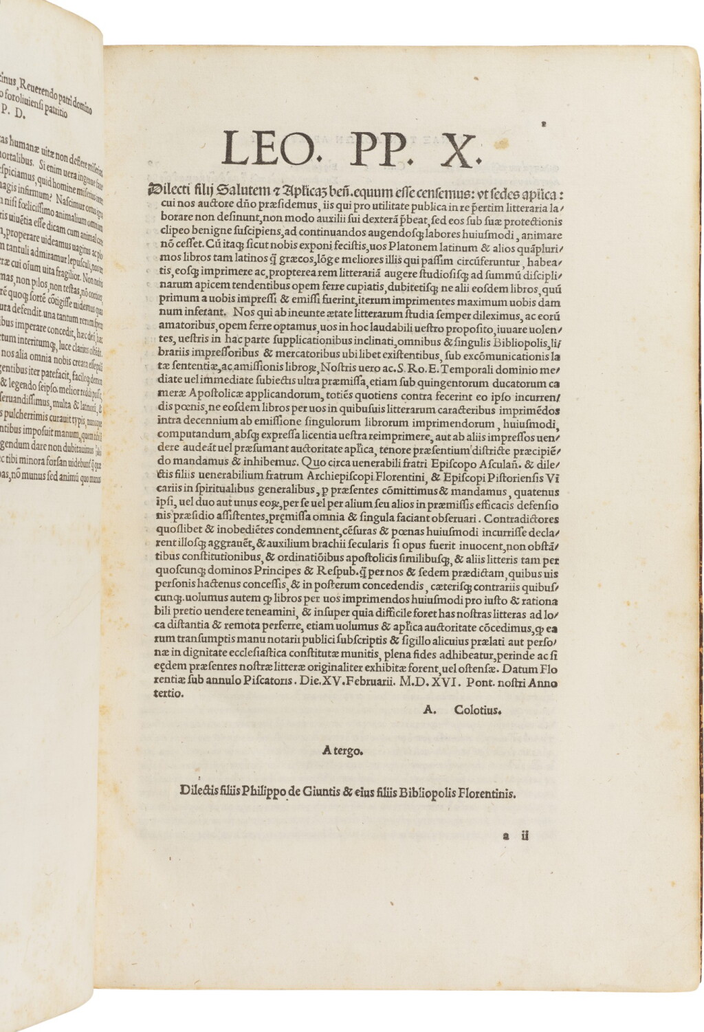 View full screen - View 1 of Lot 21. Aristides, Orationes, Florence, 1517, later calf.