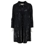 Haute Couture Beaded and Sequined Cashmere Coat, Matching Wool-Crêpe Dress, 2000s