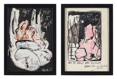 View full screen - View 1 of Lot 67. Akt mit 5 Eiern & Akt mit Arsch und festem Wohnsitz .