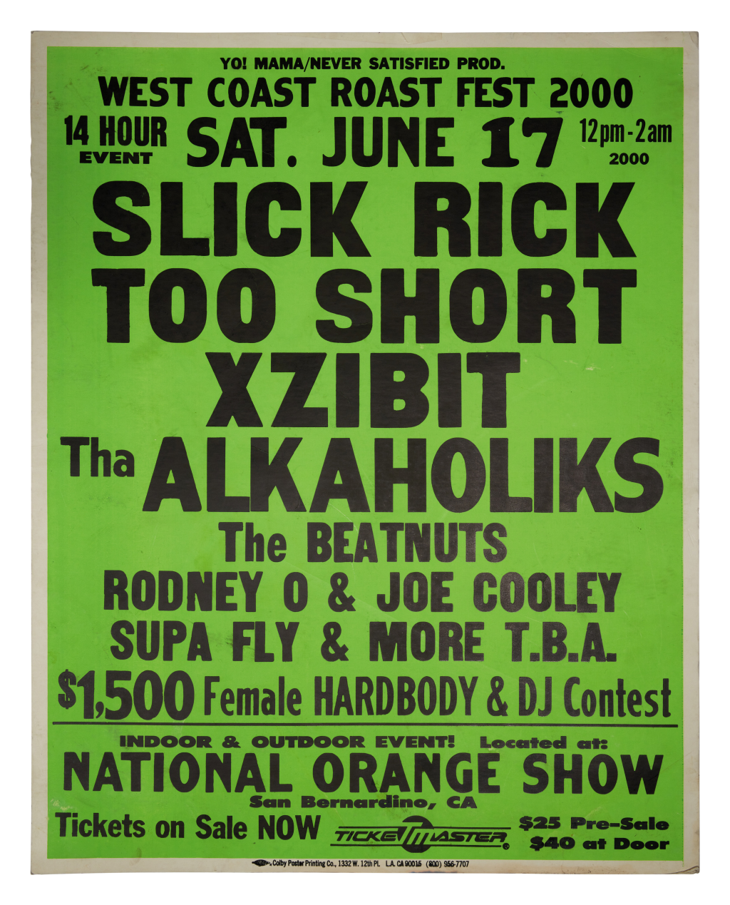 View full screen - View 1 of Lot 93. West Coast Roast Fest 2000 concert poster.