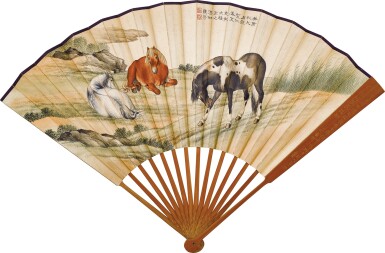 View full screen - View 1 of Lot 8023. 馬晉 三駿圖 | Ma Jin, Three Horses.