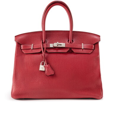 View full screen - View 1 of Lot 602. Rouge Garance Clémence Birkin 35 Palladium Hardware, 2014.