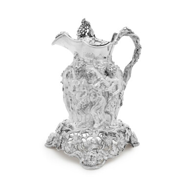 View full screen - View 1 of Lot 51. A Victorian Silver Covered Pitcher and Stand, Charles Reily and George Storer, London, 1841.