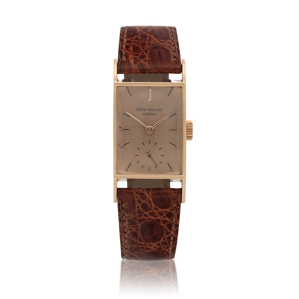 View full screen - View 1 of Lot 30. Ref. 1445/1 Pink gold wristwatch Circa 1950.