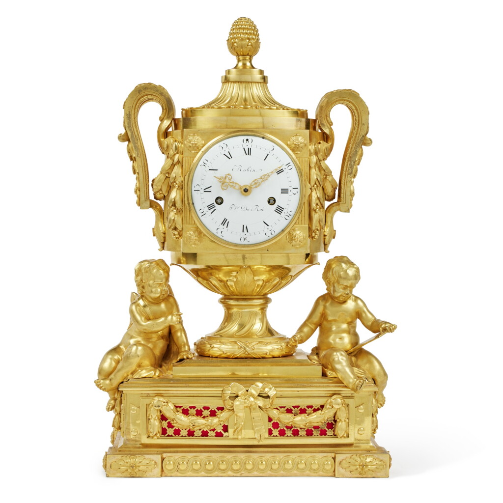 View full screen - View 1 of Lot 134. A Large Louis XVI Gilt Bronze Mantel Clock, Circa 1780.