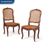 A Pair of Louis XV Stained Beechwood Side Chairs, Mid-18th Century