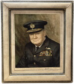 [Winston Churchill] — David Waddington, photographer | Vintage color transfer print signed by Churchill, 1945 [printed 1946]