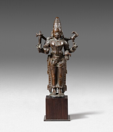 View full screen - View 1 of Lot 114. A copper-alloy figure of Shiva South India, 17th century | 印度南 十七世紀 合金銅濕婆立像.