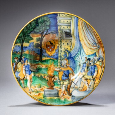 View full screen - View 1 of Lot 604. Probably Picchi Workshop, attributed to Andrea da Negroponte, Italian, Castel Durante, circa 1550-1570.