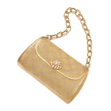 View full screen - View 1 of Lot 201. Two-Color Gold and Diamond Evening Bag.